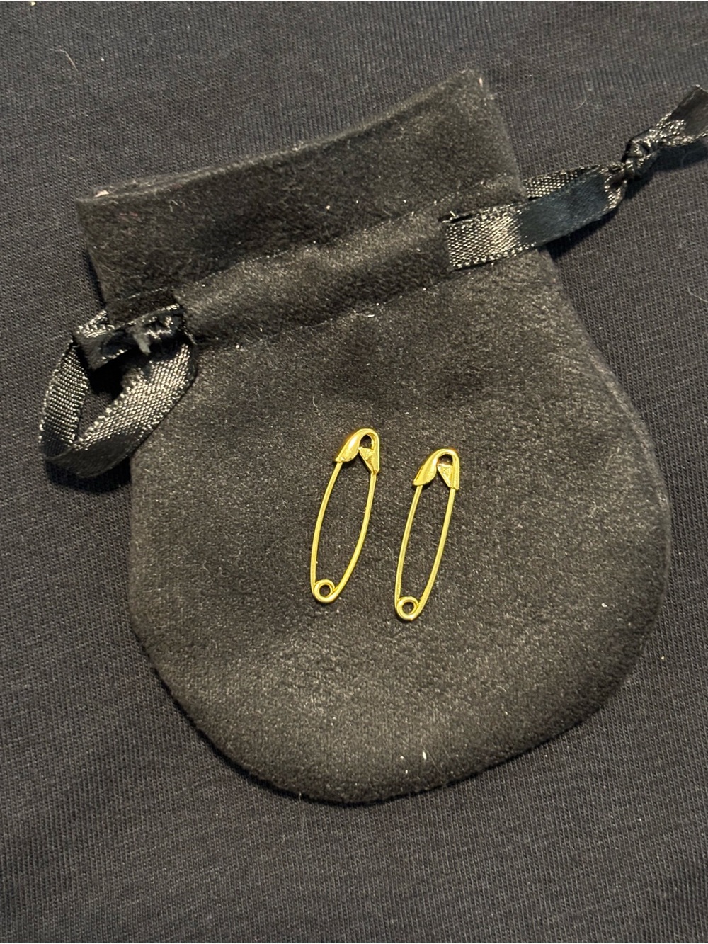 14k Gold plated 925 Safety Pin earrings